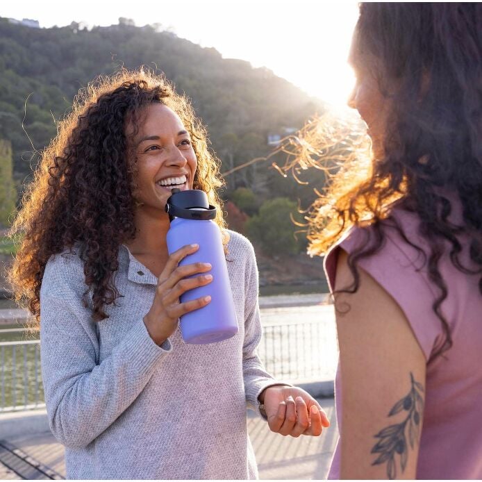 32 oz Wide Mouth with Flex Straw Cap Lupine