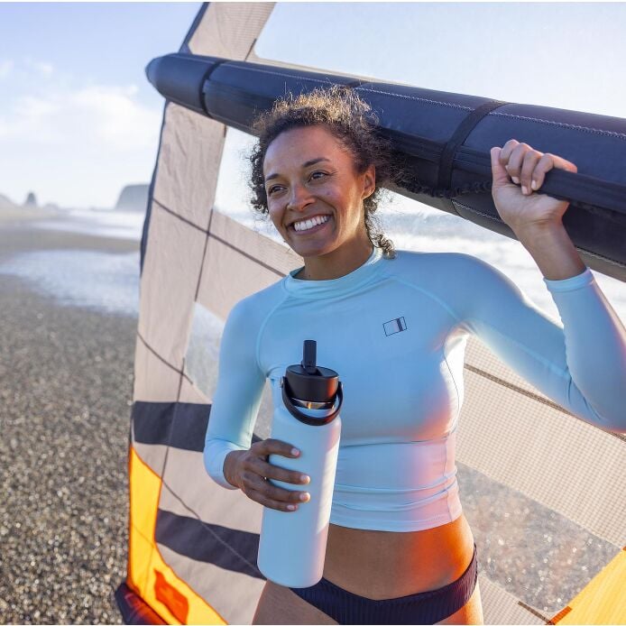 40 oz Wide Mouth with Flex Straw Cap White