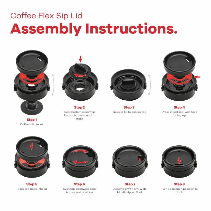 Wide Mouth Flex Sip™ Lid Black