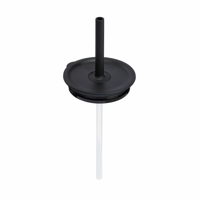 Medium Press-In Straw Lid Black