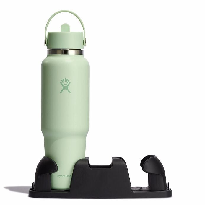 40 oz Wide Mouth Travel Bottle with Flex Straw Cap Black