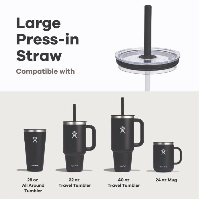 Large Press-In Straw Lid Black