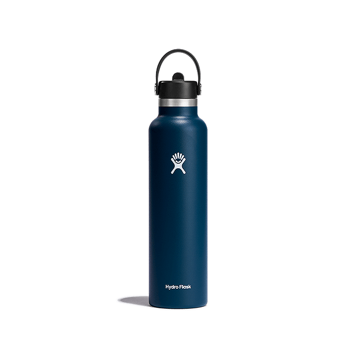 24 oz Standard Mouth with Flex Straw Cap Black