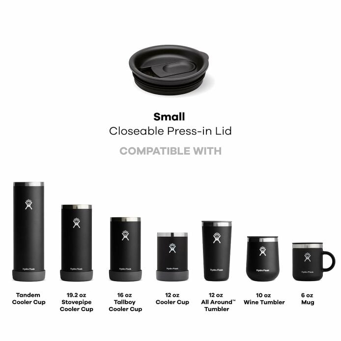 Small Closeable Press-In Lid Black