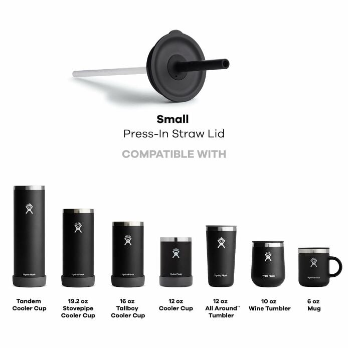 Small Press-In Straw Lid Black