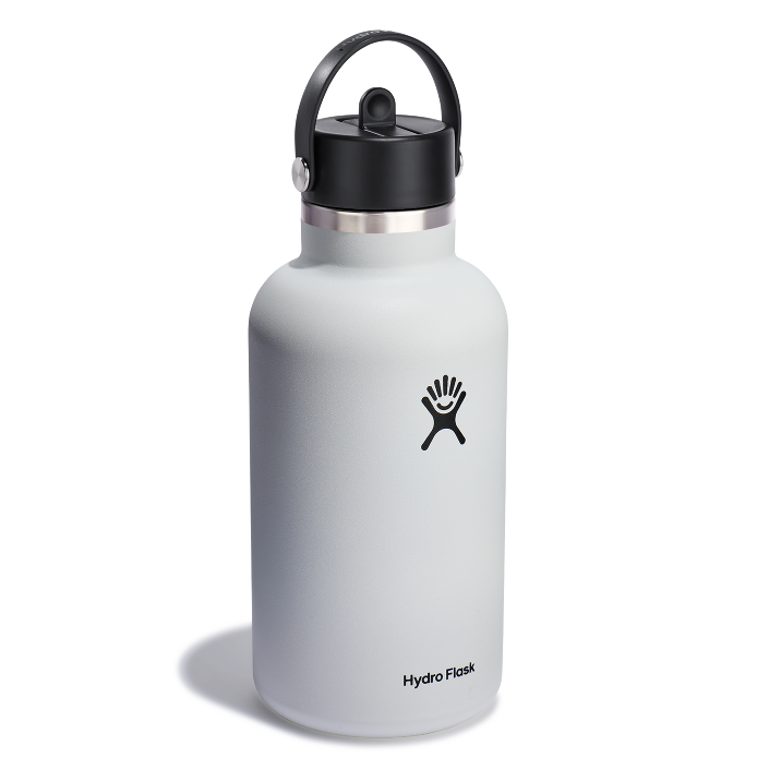 64 oz Wide Mouth with Flex Straw Cap White