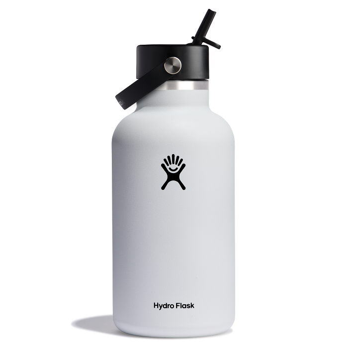 64 oz Wide Mouth with Flex Straw Cap White