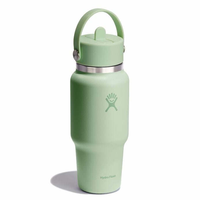 24 oz Wide Mouth Travel Bottle with Flex Straw Cap Aloe