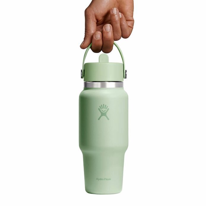 24 oz Wide Mouth Travel Bottle with Flex Straw Cap Aloe