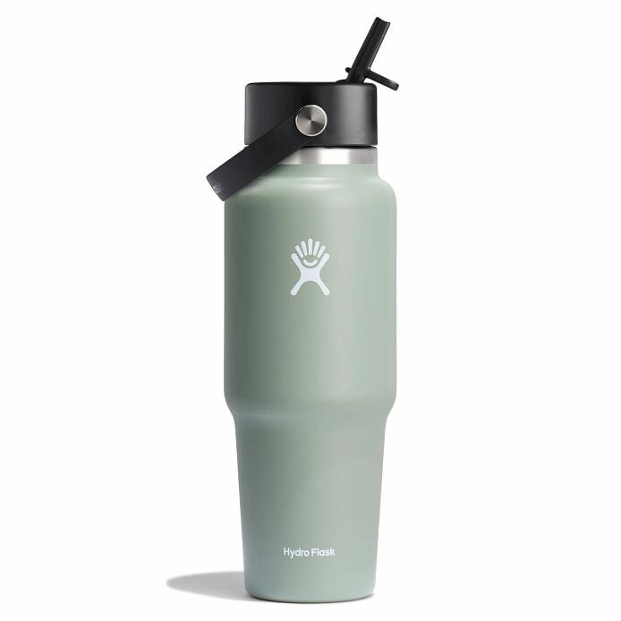 32 oz Wide Mouth Travel Bottle with Flex Straw Cap Agave
