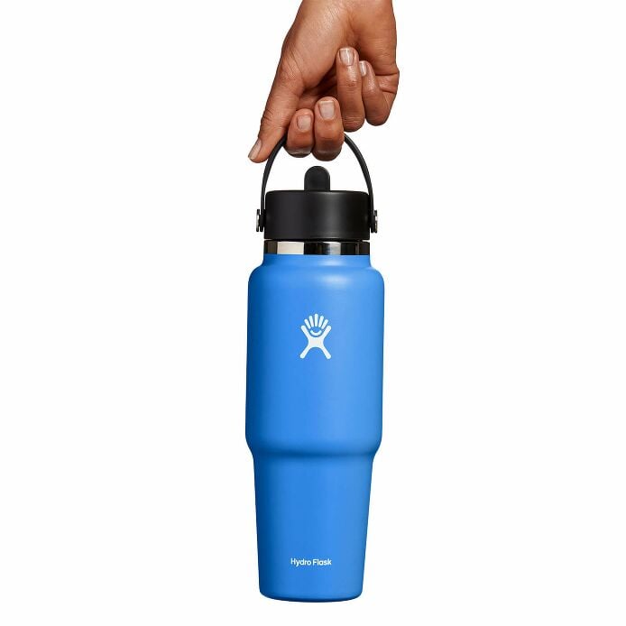 32 oz Wide Mouth Travel Bottle with Flex Straw Cap Cascade