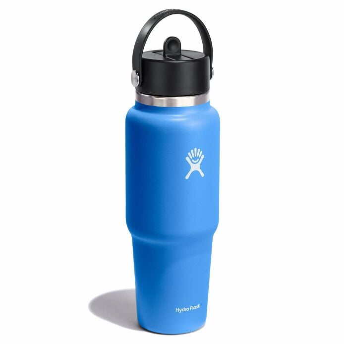 32 oz Wide Mouth Travel Bottle with Flex Straw Cap Cascade