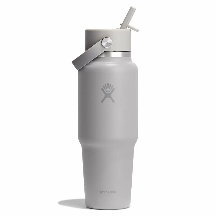 32 oz Wide Mouth Travel Bottle with Flex Straw Cap Tonal Birch