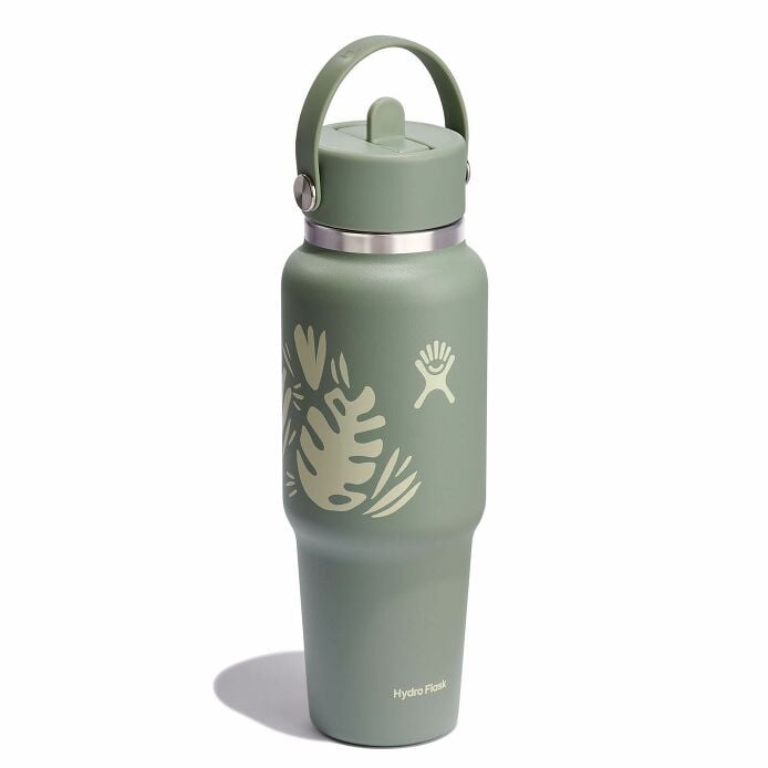 32 oz Wide Mouth Travel Bottle with Flex Straw Cap Botanical Bliss