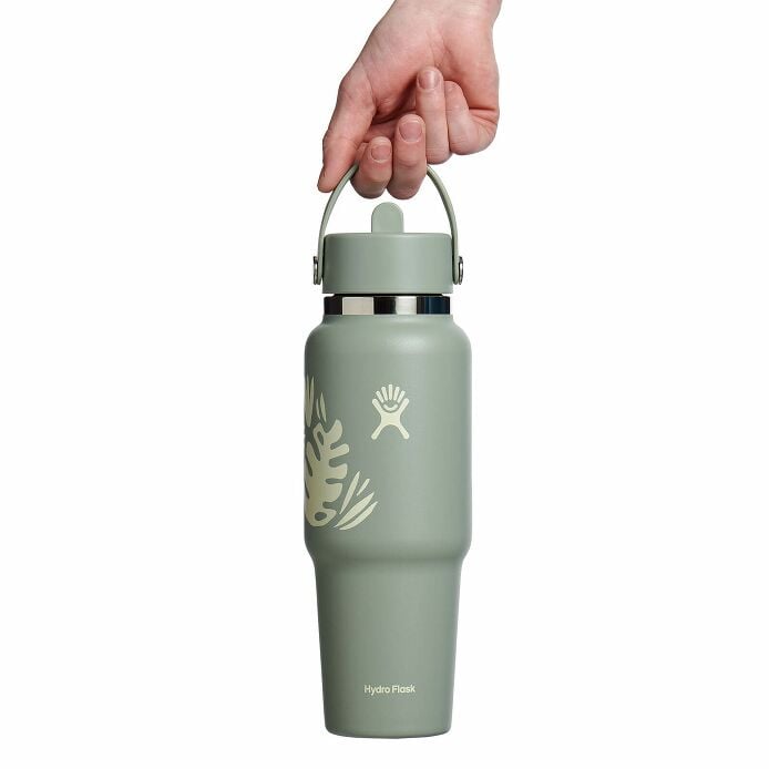 32 oz Wide Mouth Travel Bottle with Flex Straw Cap Botanical Bliss